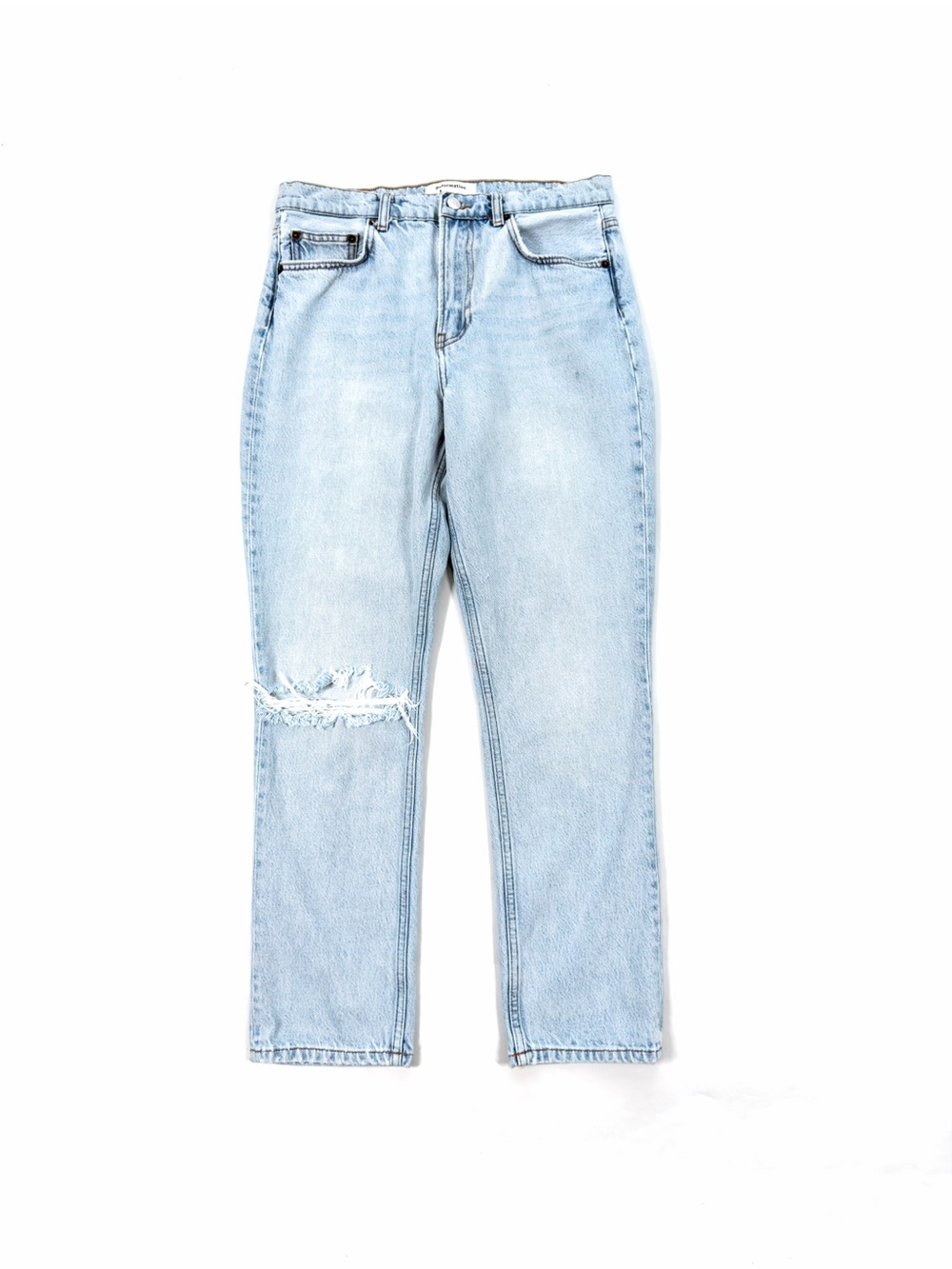 Reformation Jeans Womens 28 Julia High Rise Cigarette Jean Tahoe Destroyed Blue